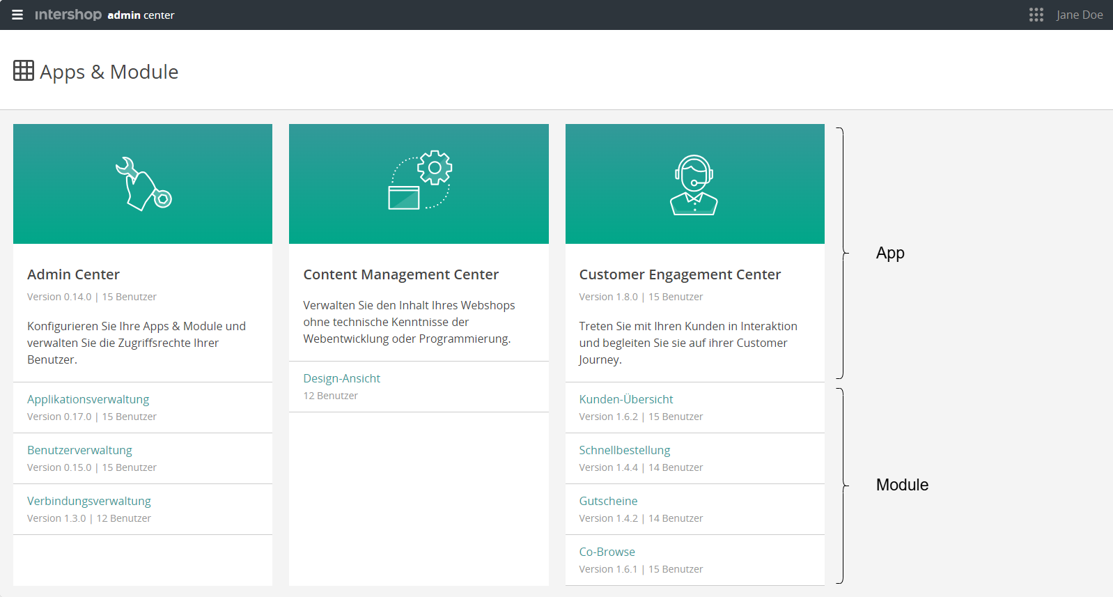 Apps & Module Übersicht