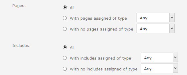Advanced product search: Pages/includes