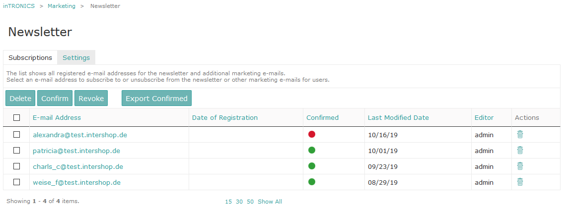 Example: Newsletter Subscriptions