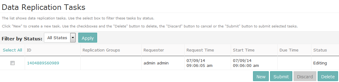 Data replication tasks