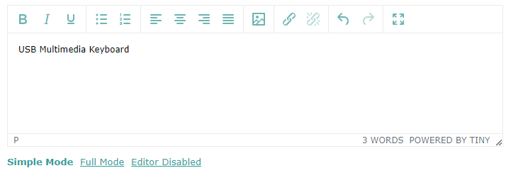 HTML editor simple mode
