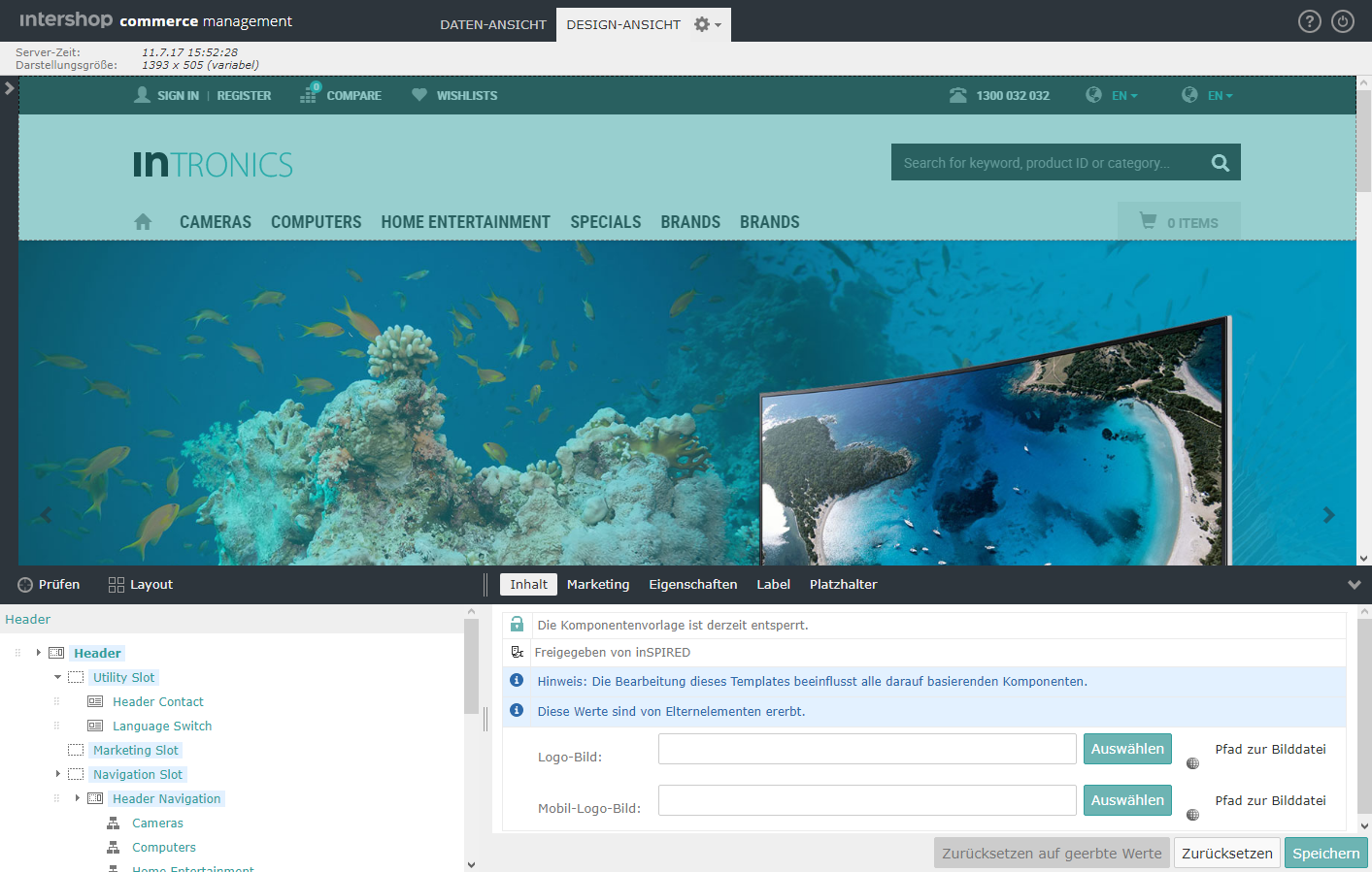 Der Prüfmodus der Design- (Palette verborgen)