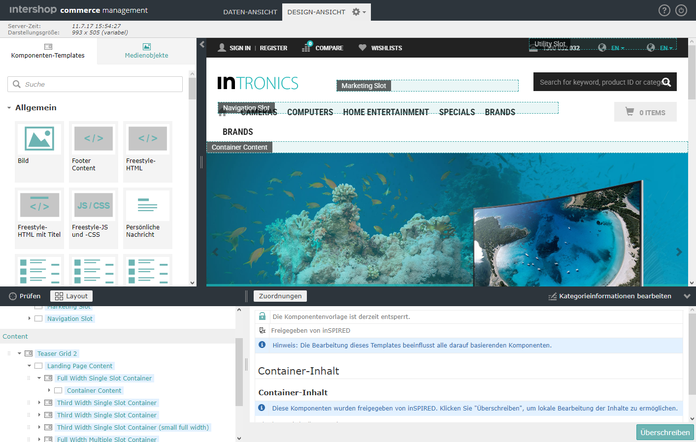 Layout-Modus der Design-Ansicht