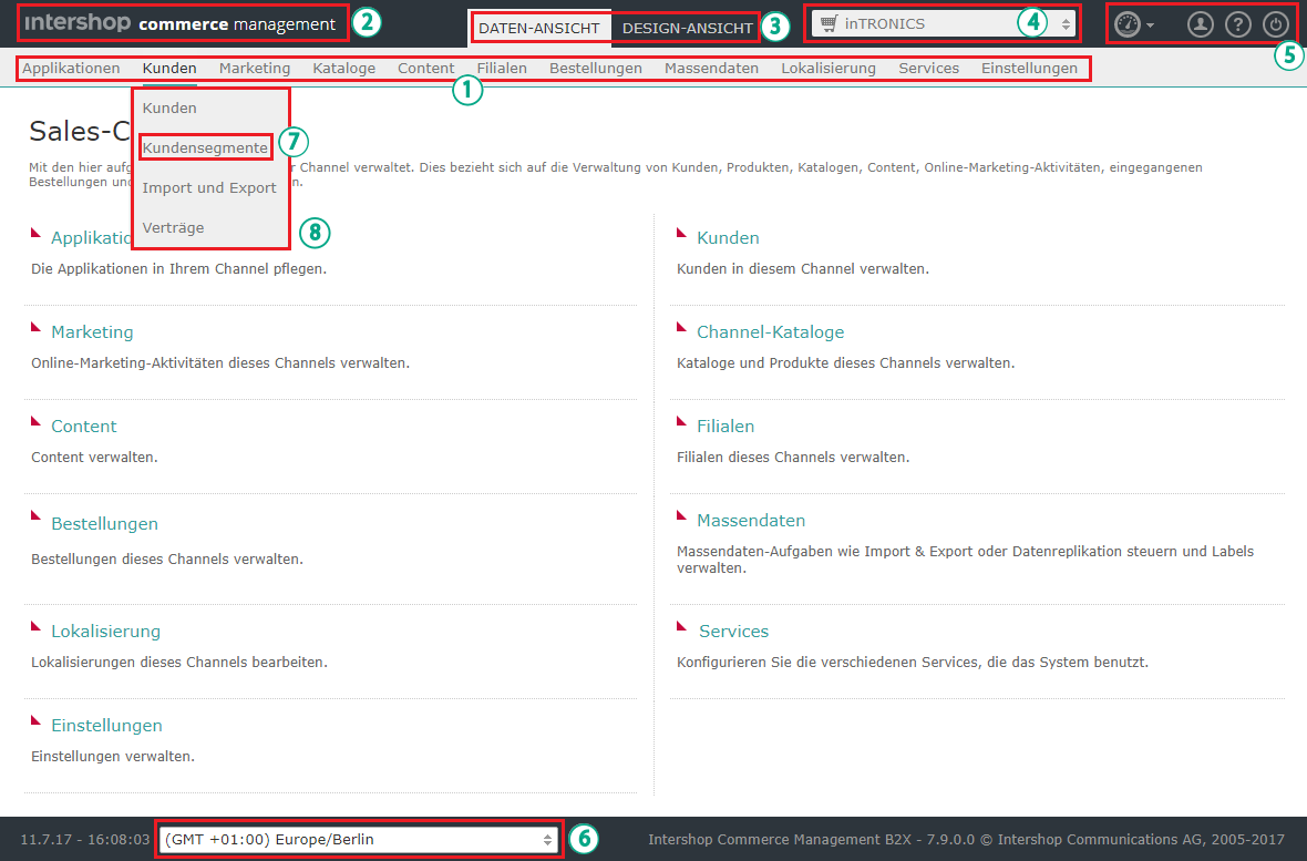 Hauptnavigationselemente