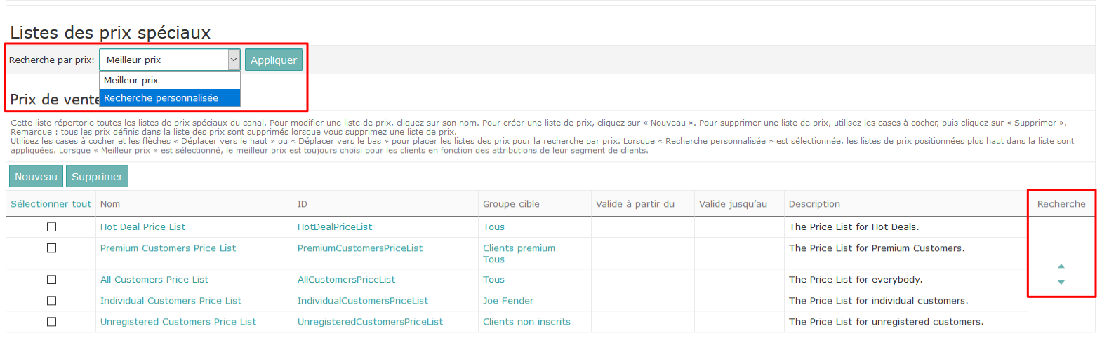 Lookup strategies for multiple prices