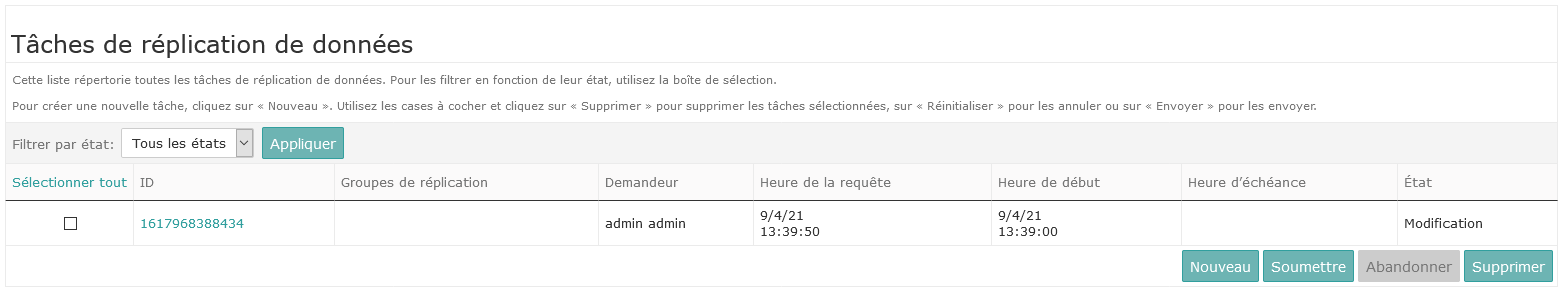 Data replication tasks